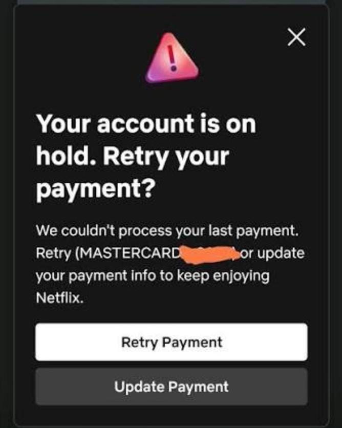 Hold Payment Netflix