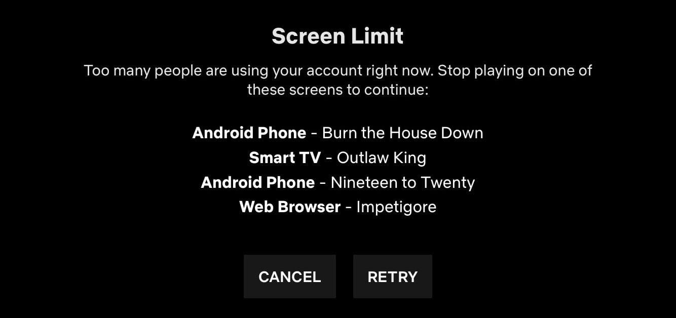 Limit Screen Netflix